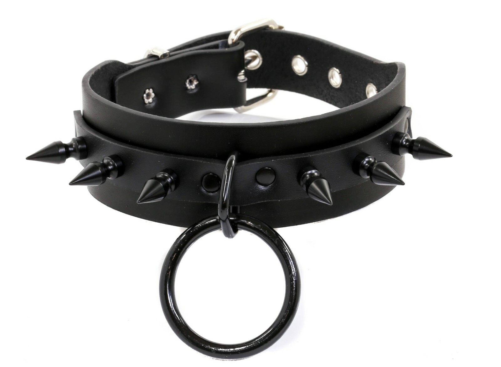Punk Fashion Red Spike Bondage Handmade Choker Collar Necklace Buckle