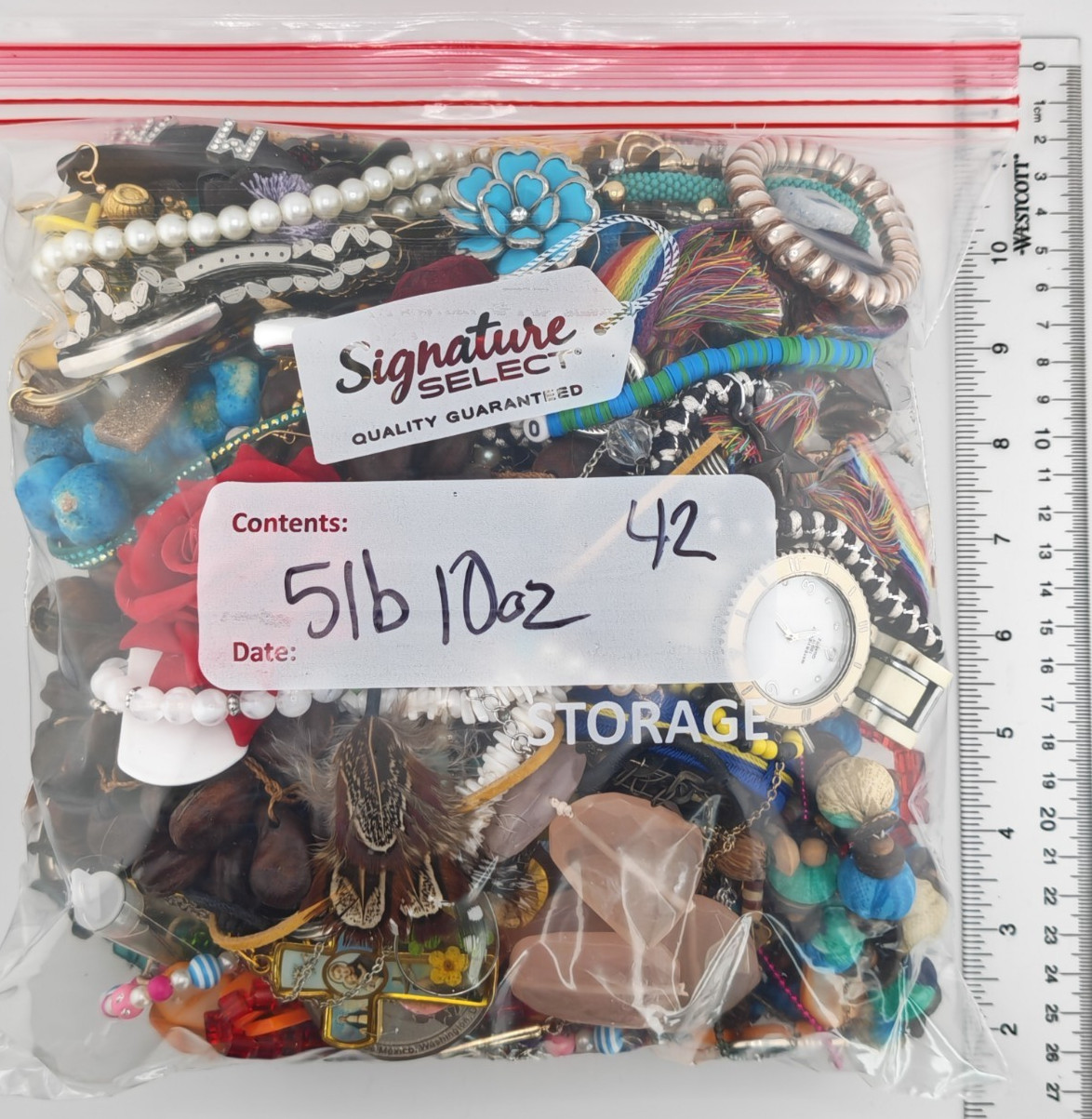 5lb 10oz Mystery Junk Jewelry Bag Of Mixed Used Pieces Crafting Some Wearable 42