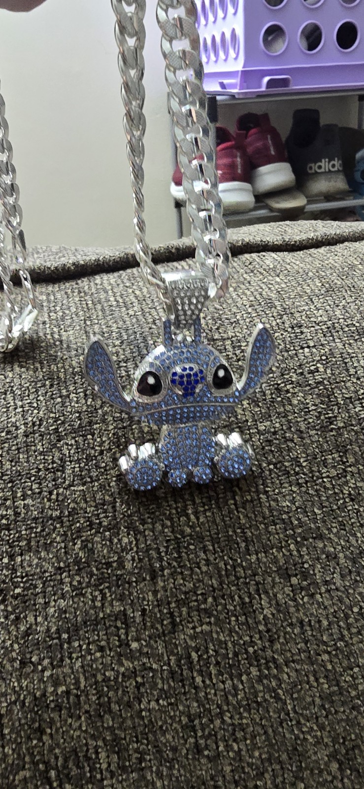 925 Stamped Diamond Cut Cuban With Stitch Pendant