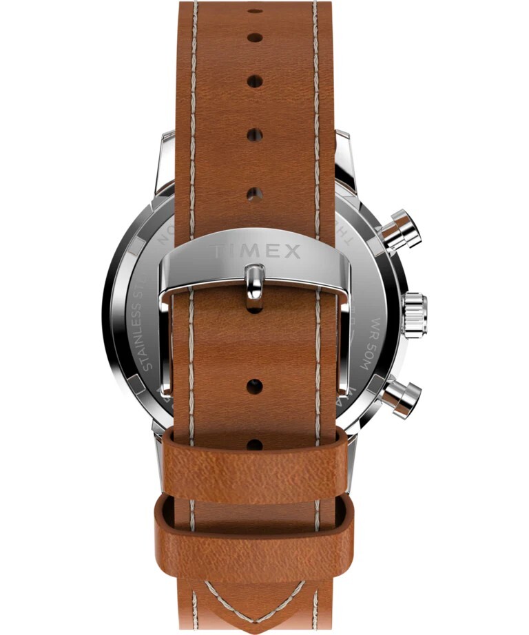 New Timex Marlin Chronograph Tachymeter Racing Leather Strap Watch TW2W99100