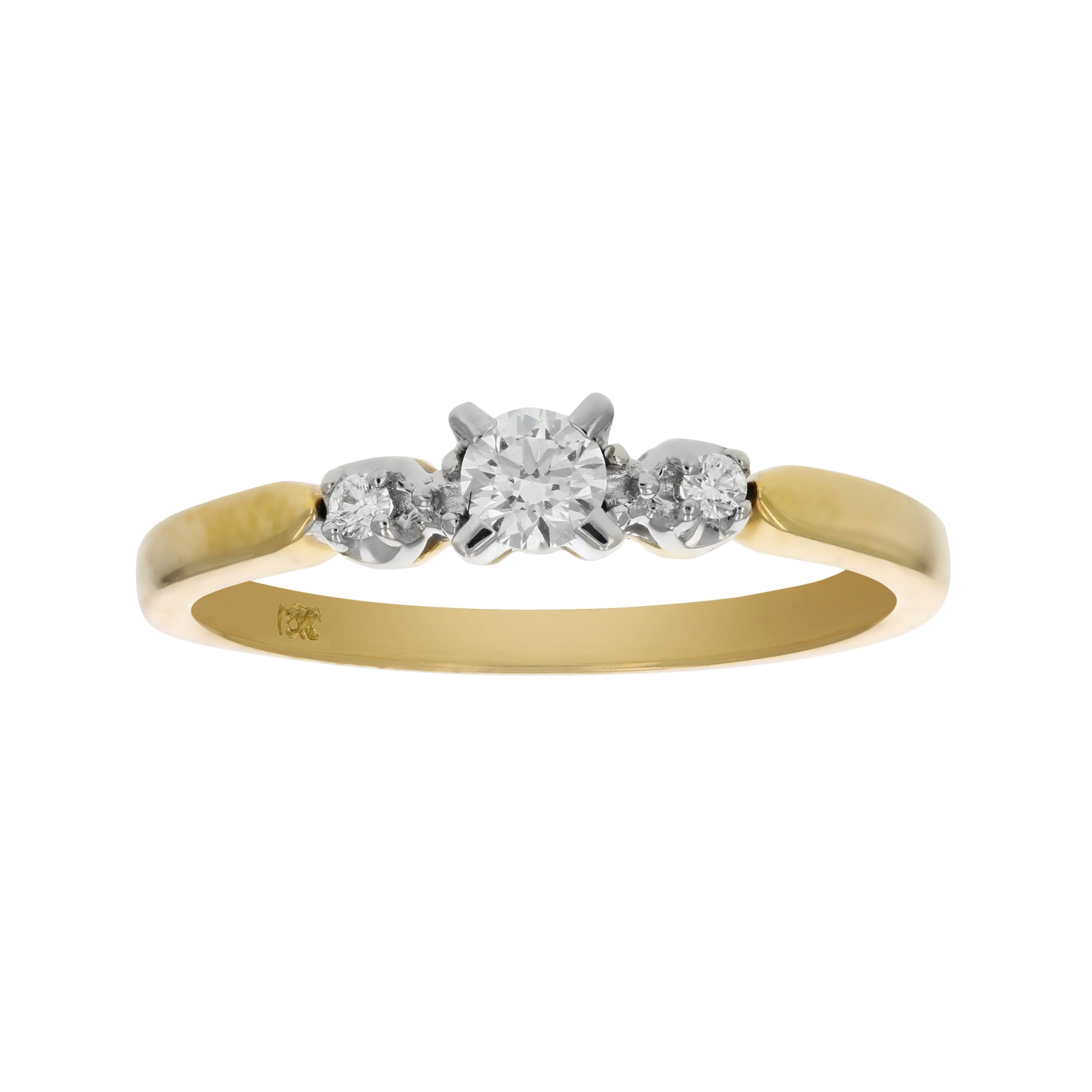 Vir Jewels 0.25 CT Diamond 3 Stone Ring 18K Yellow Gold Size 7