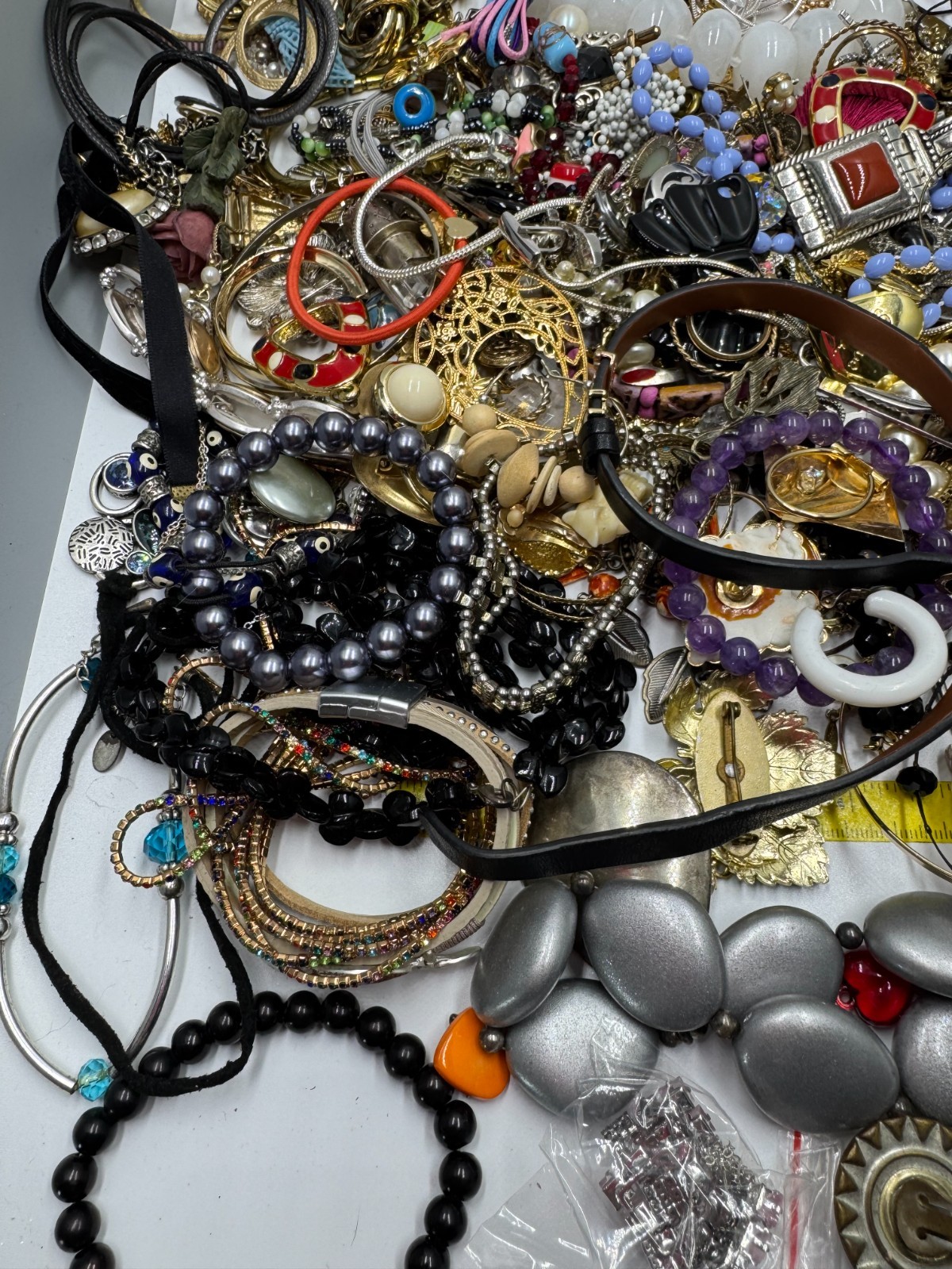 10 lb Gold Tone Costume Jewelry Lot Craft Harvest Repair Repurpose Vintage 2 Now