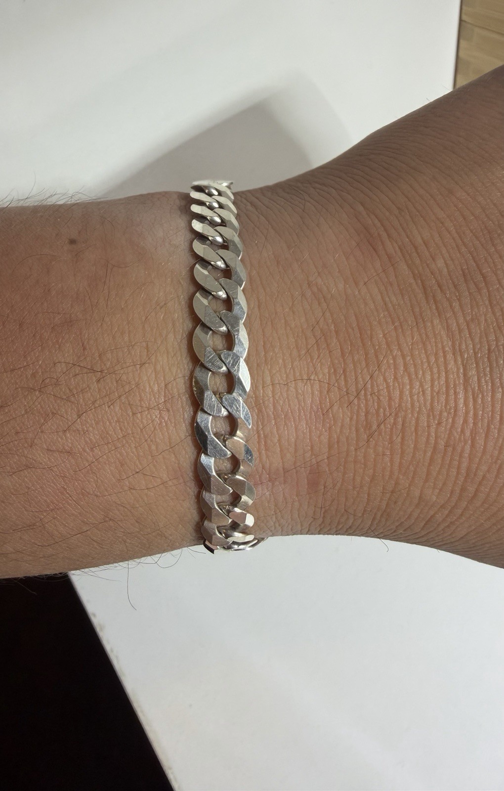 Sterling Silver 925 Italy Curb Link Chain Bracelet 9 in. 8mm