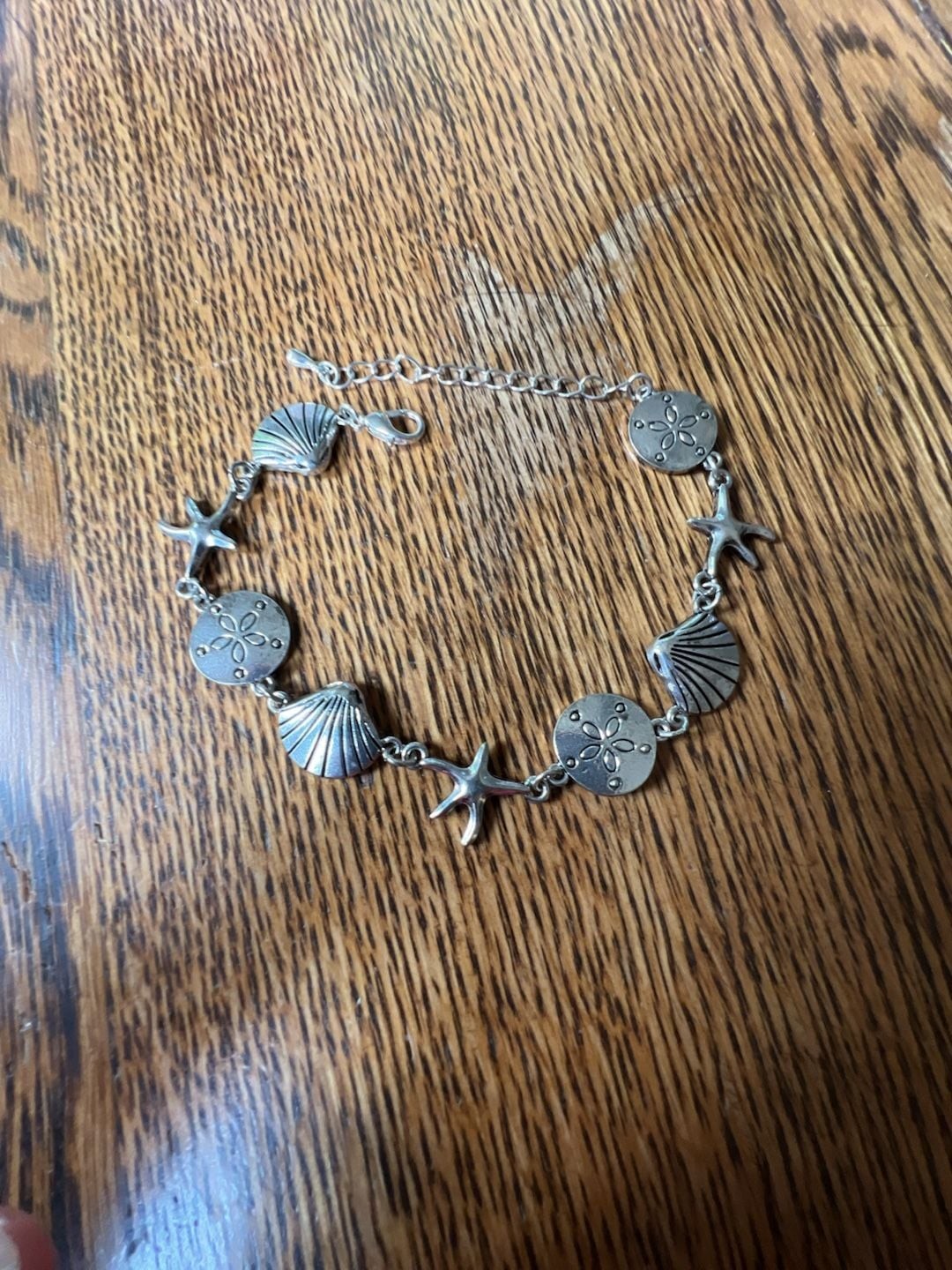 Nautical Charm Bracelet with Seashell, Starfish, and Sand Dollar Links