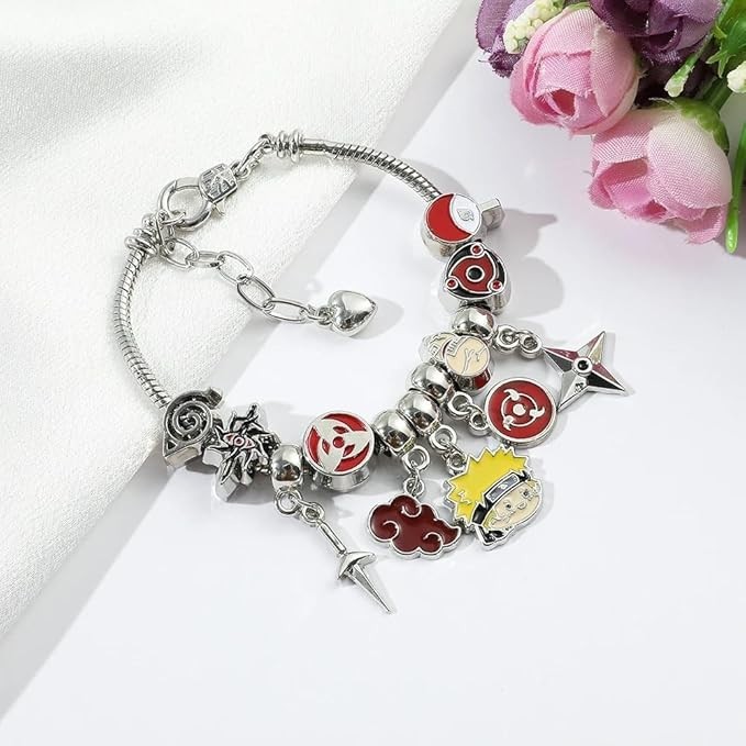 Naruto Charms Bracelet Anime Figure Pendant Beads Anime Cosplay Jewelry NEW