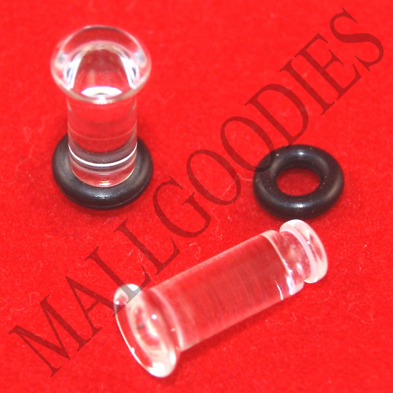 1327 Acrylic Single Flare Clear 6 Gauge 6G Plugs 4mm MallGoodies 1 Pair (2pcs)