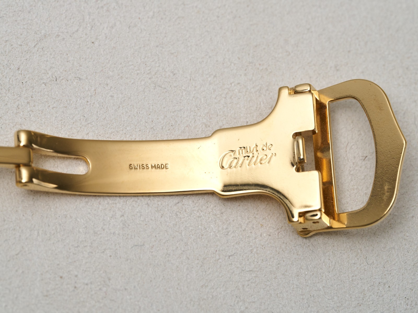 Cartier Deployment Buckle Clasp 16mm Fold Over Gold Plated Stainless Steel Must