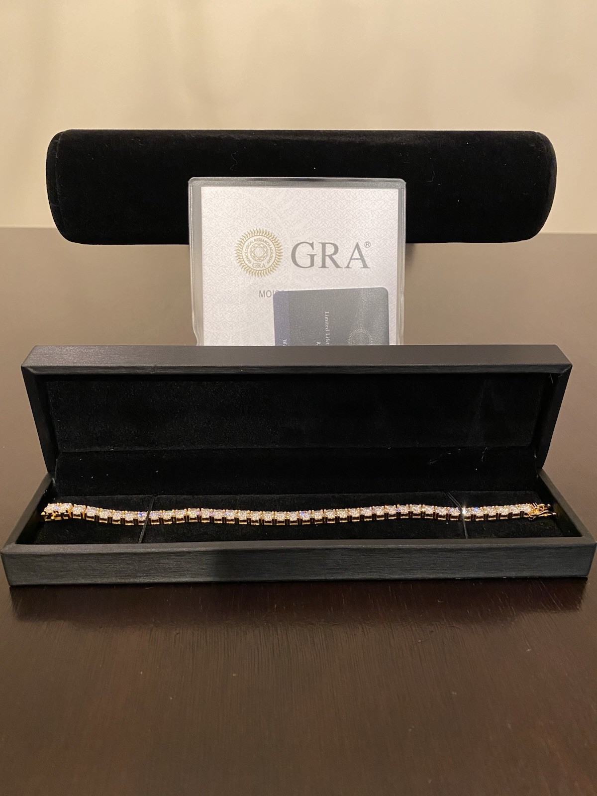 5mm VVS Moissanite 925 Silver Tennis Bracelet for Men & Women 8 Inch Yellow Gold