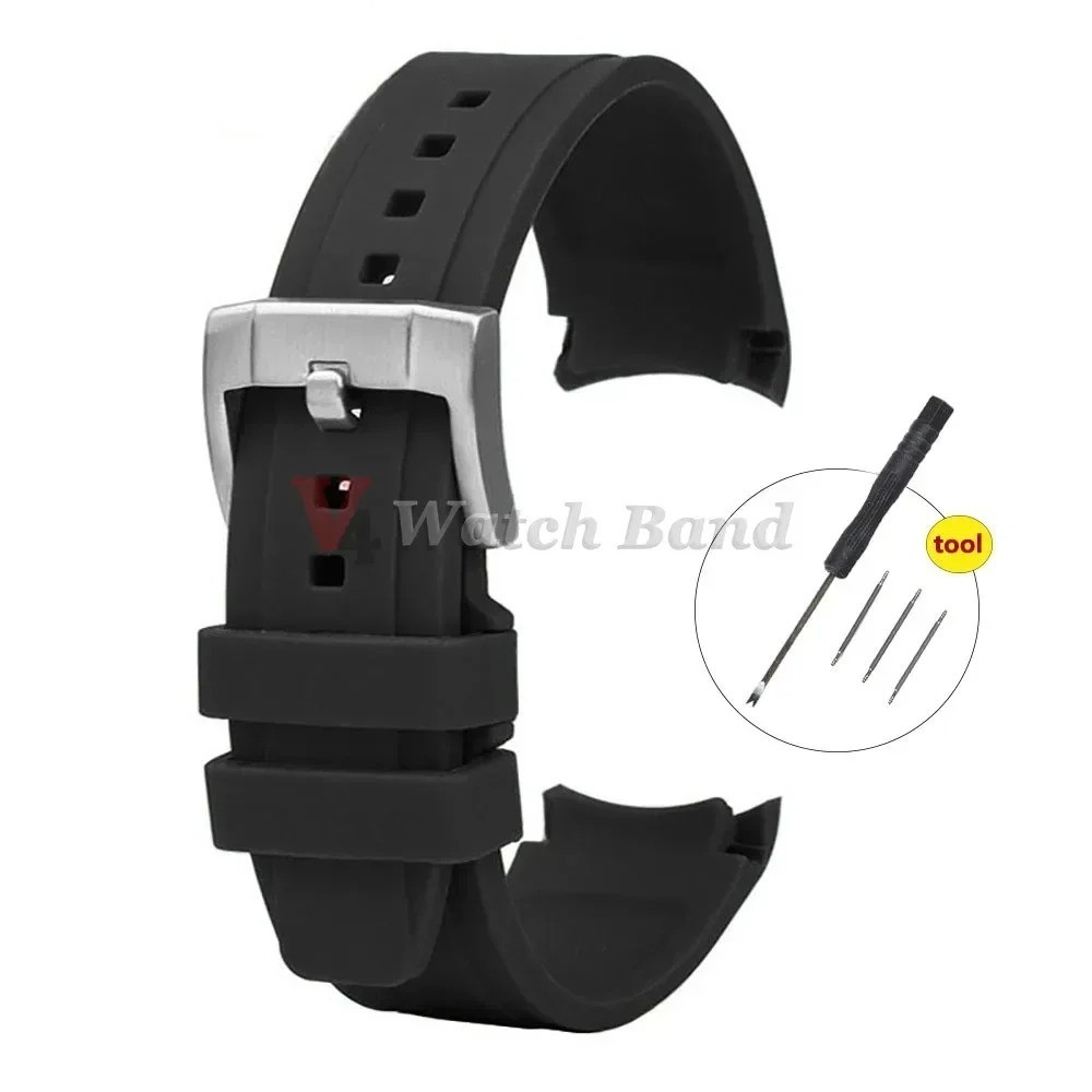 20 22mm Rubber Watch Band Premium Silicone Universal Curved Ends Rubber Strap