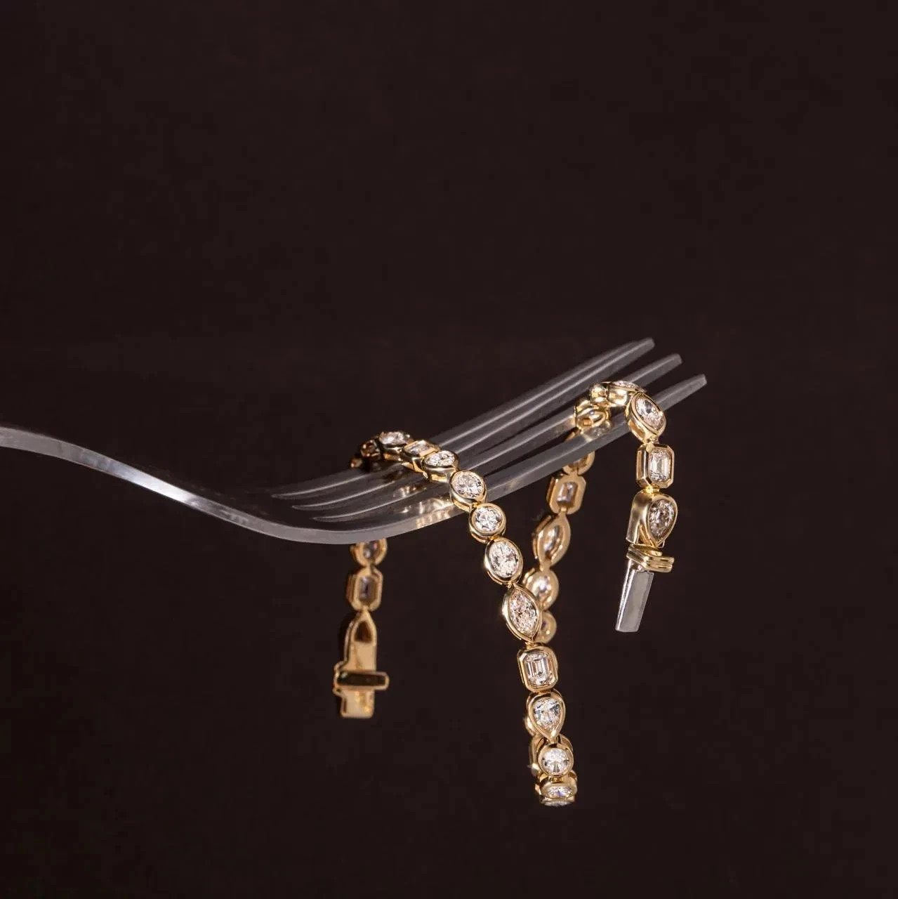 IGI 5 CT F- VS1 Lab Grown Diamond Women Wedding Tennis Bracelet 14K Yellow Gold
