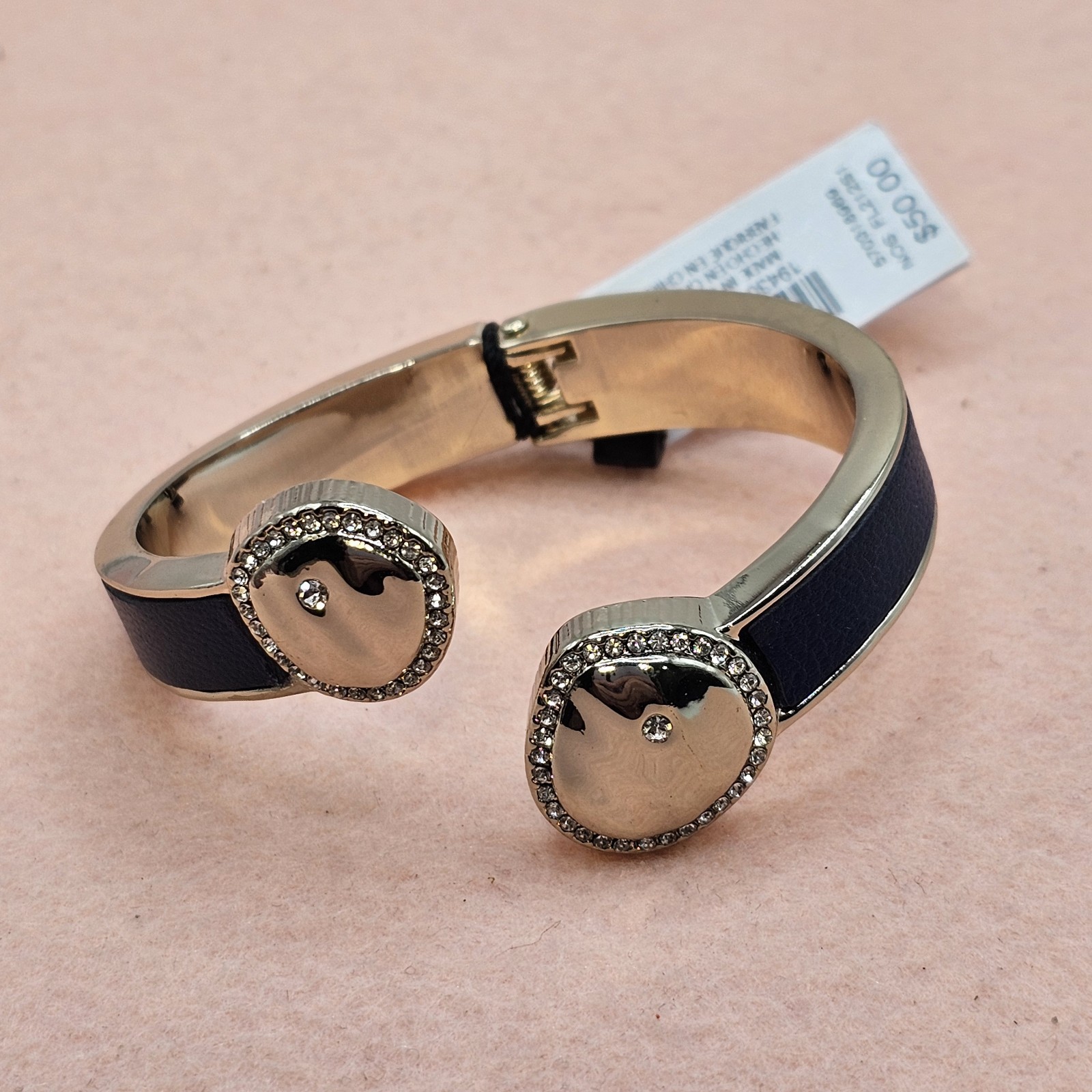 NEW White House Black Market Enamel Crystal Circle Cuff Bracelet Boho Chic