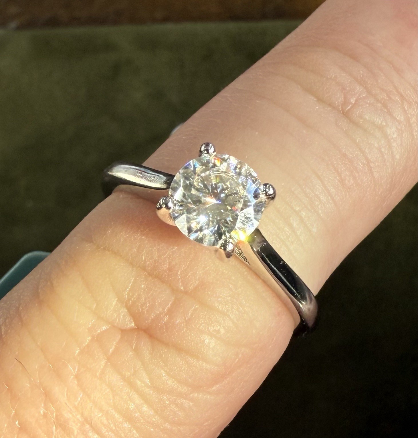 Engagement Wedding SIZE 7 Moissanite Ring 925 Sterling Silver $299.99 Retail