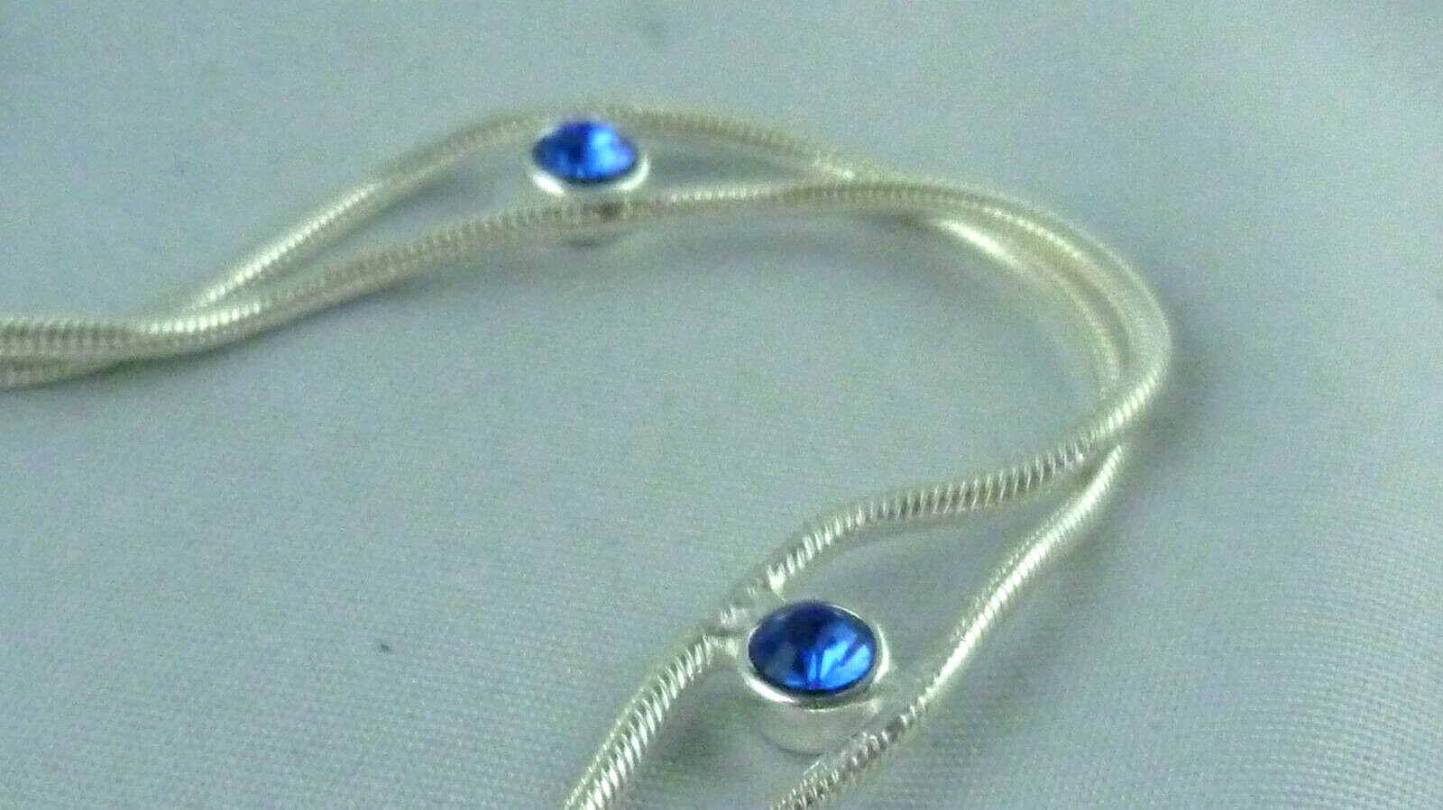 Necklace with Blue Gemstones Italy 925 Sterling Silver
