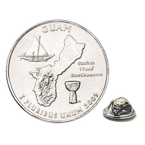 Lapel Pin Guam Coin Pin Uncirculated U.S. Quarter 2009