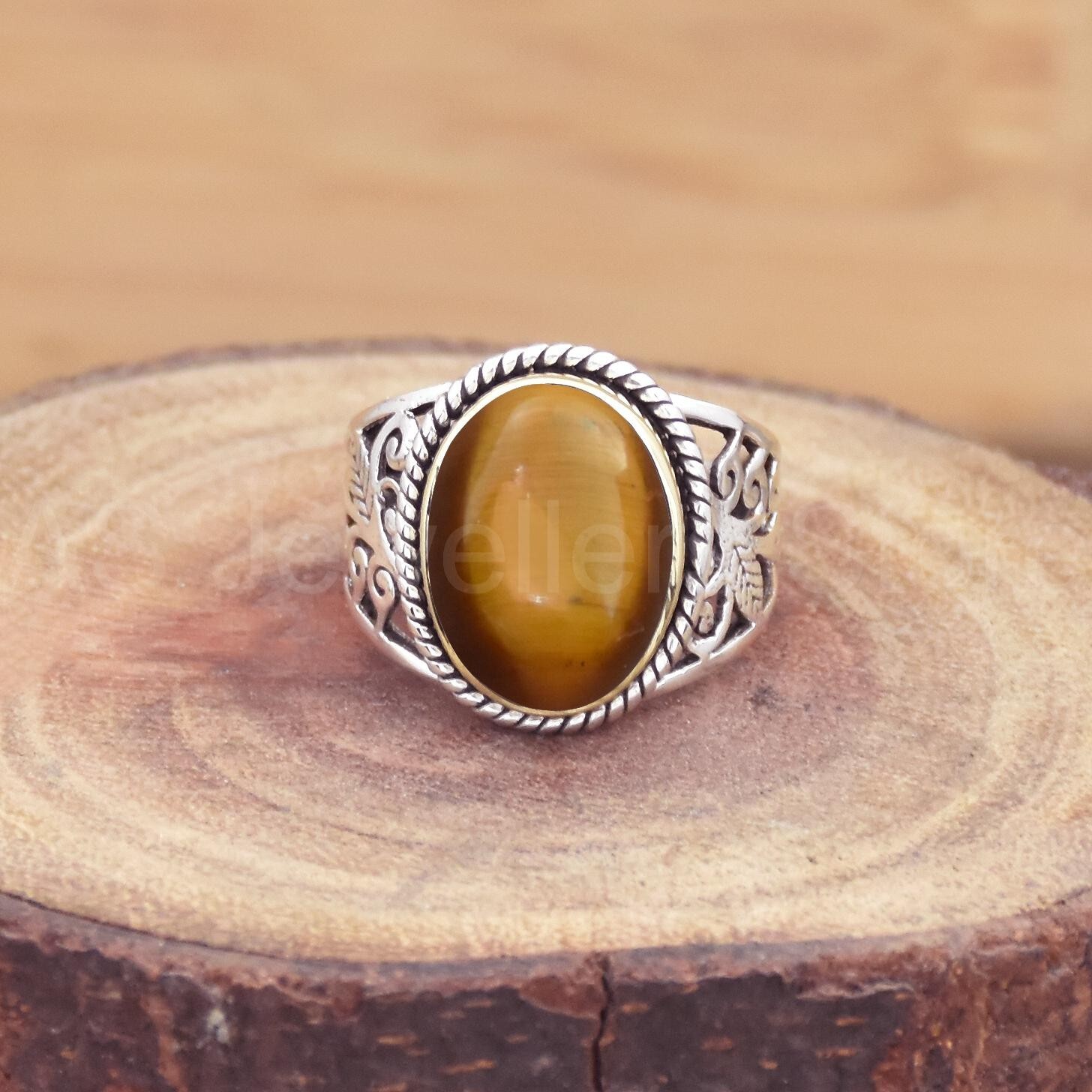 925 Sterling Silver, Tiger Eye Ring, Handmade Silver Jewelry, Unique Silver Ring
