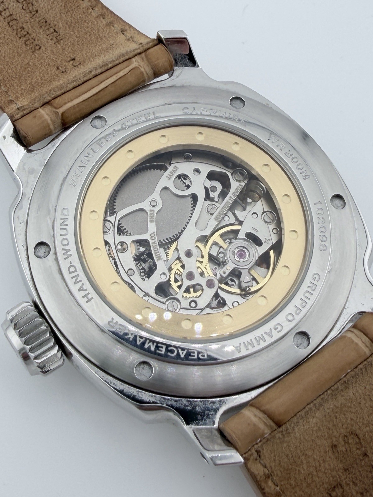 Gruppo Gamma Peacemaker Manual Wind Black Dial 43mm Japan Movement