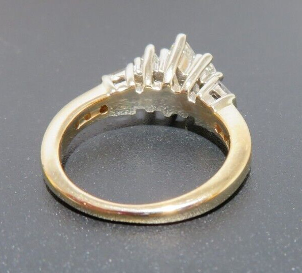 14K 2TONE MARQUISE DIAMOND ENGAGEMENT RING 1.00 tcw SZ 4.5 4.39 grams (G132902)