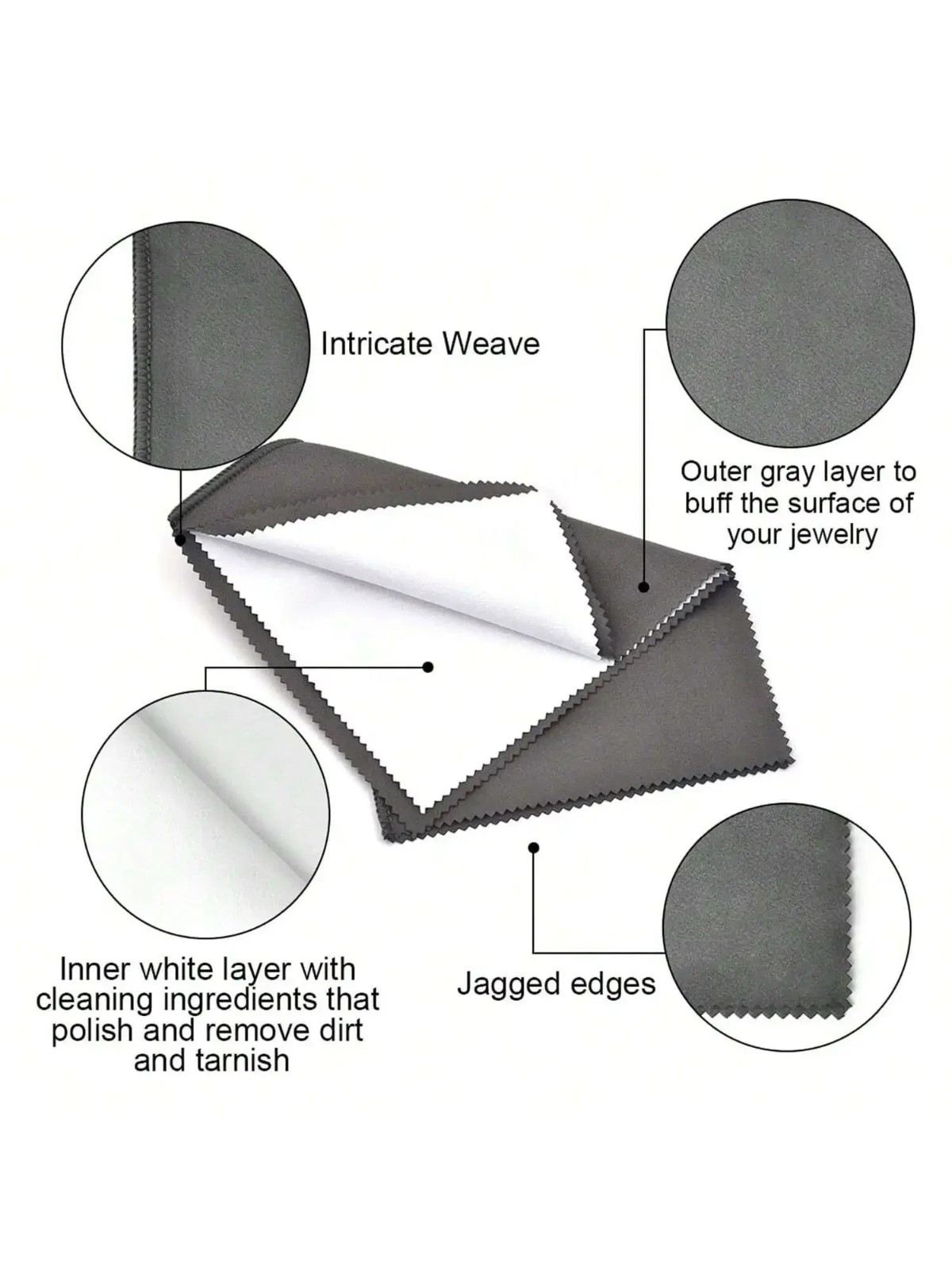 XL 14×11″ Silver Jewelry cleaning Cloths – Clean 925 Silver, Jewelry