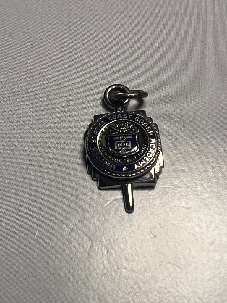 Vintage Sterling Silver Blue Enamel U.S. Coast Guard Academy Charm Kinney RI