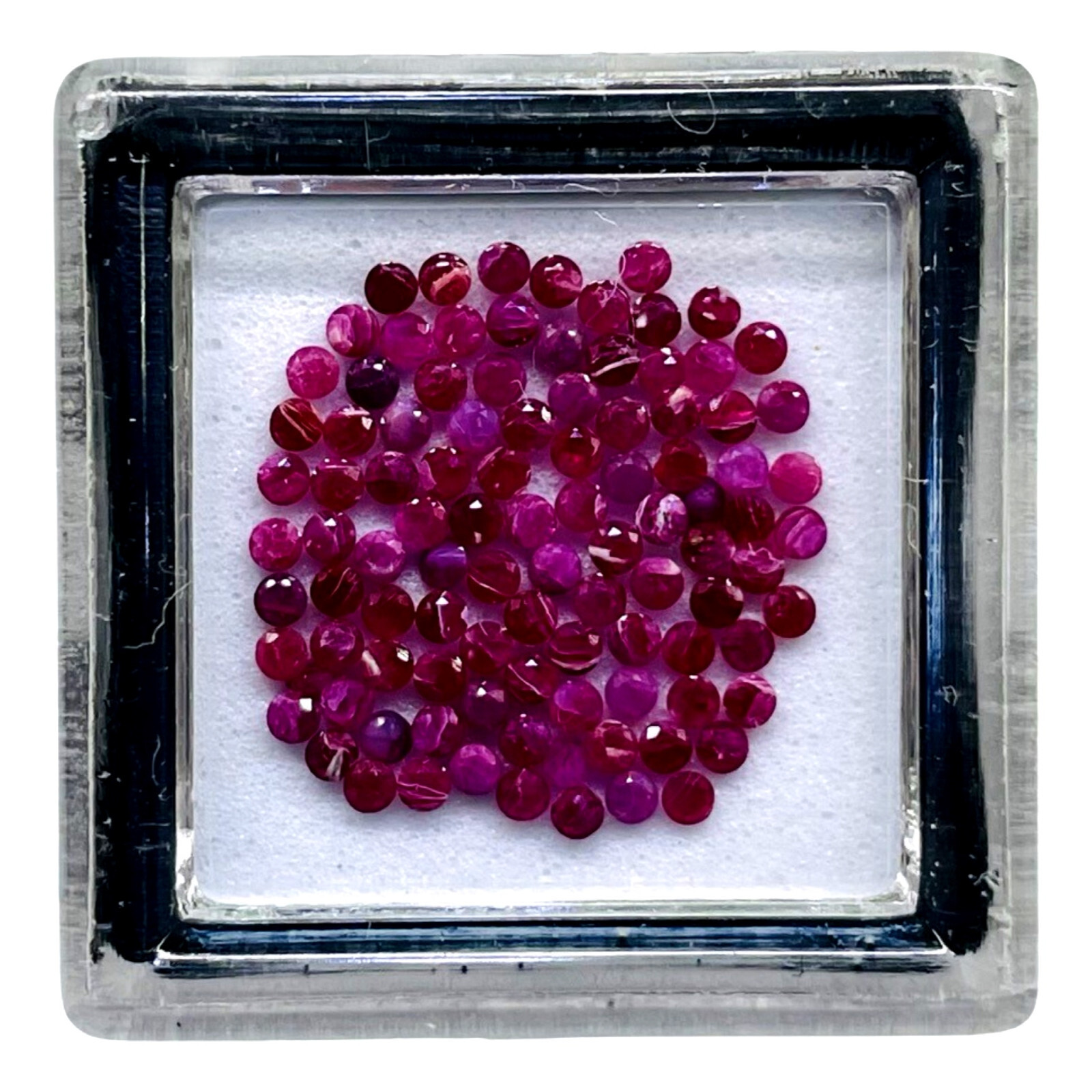 1200 Pcs Natural Multi Gemstones 1-2mm Round Cut Diamond Cut Loose Gemstones Box