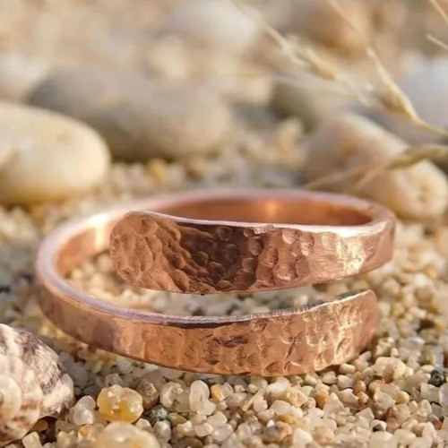 Solid Pure Copper Brass Minimalist Healing Toe Ring, Handmade, Unisex, 2 pc