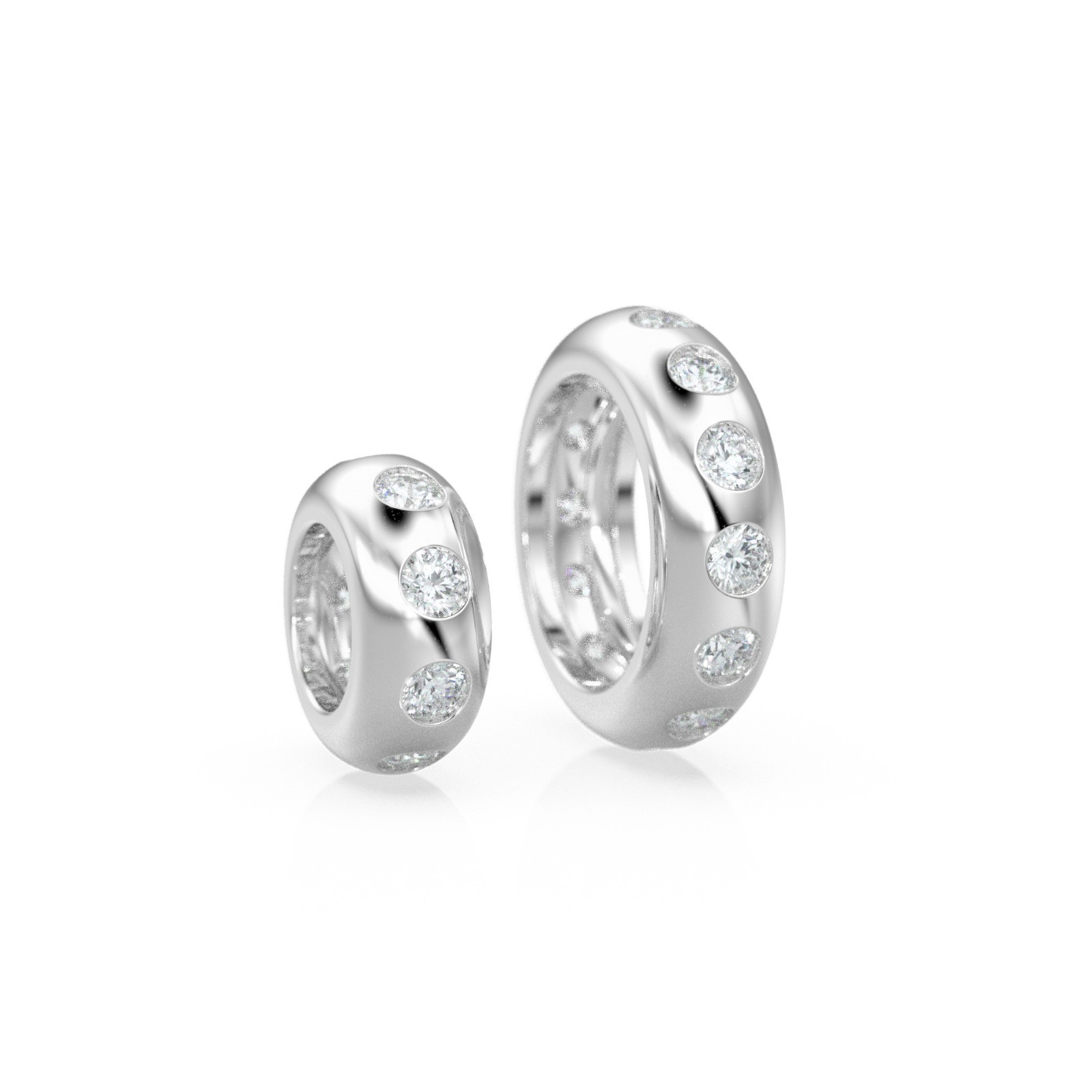 Natural Diamond 14k Gold Roundel Charm Diamond Wheel Charm Eternity Round Bead