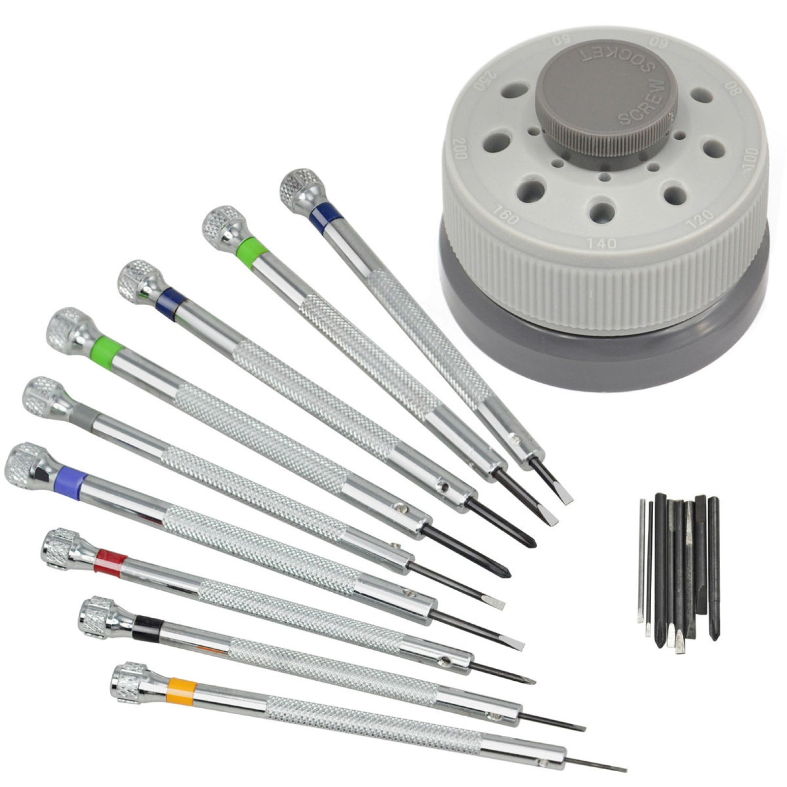 9Pcs/Set Precision Screwdriver Set Watch Slotted Flat Blade Watchmaker 0.8-2.0mm