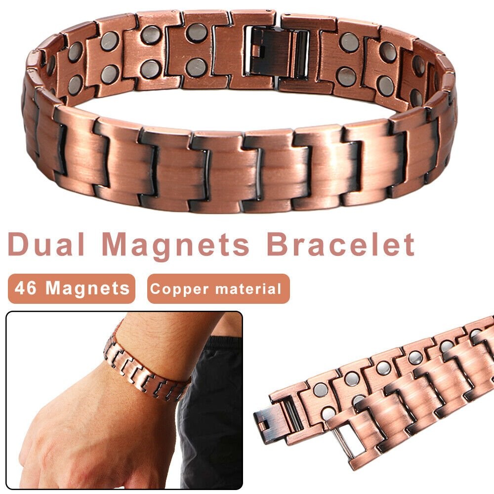 1/2Pack Pure Copper Magnetic Bracelet Arthritis Pain Therapy Energy Cuff Bangle