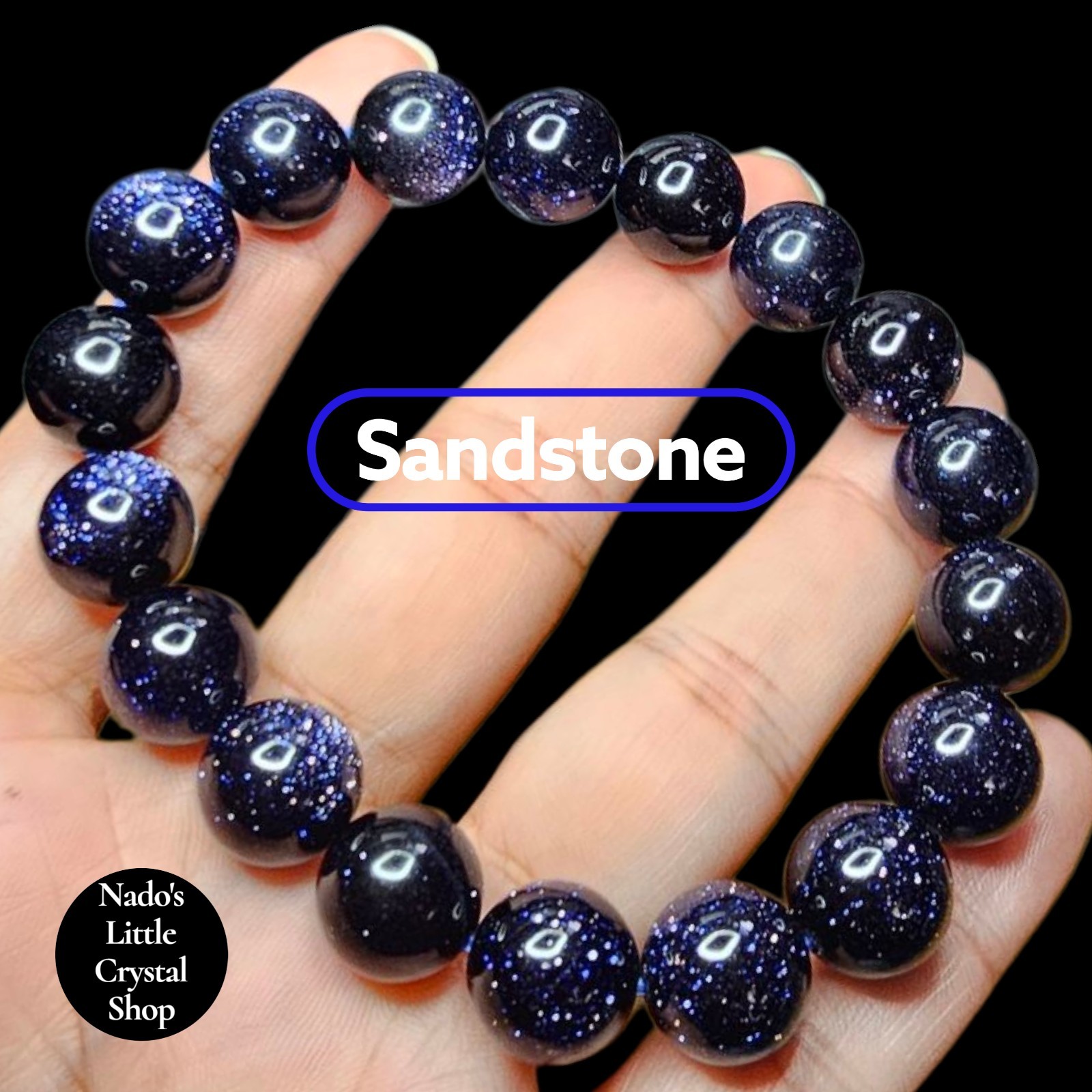 Sandstone Shiny Crystal Bracelet 11.8mm