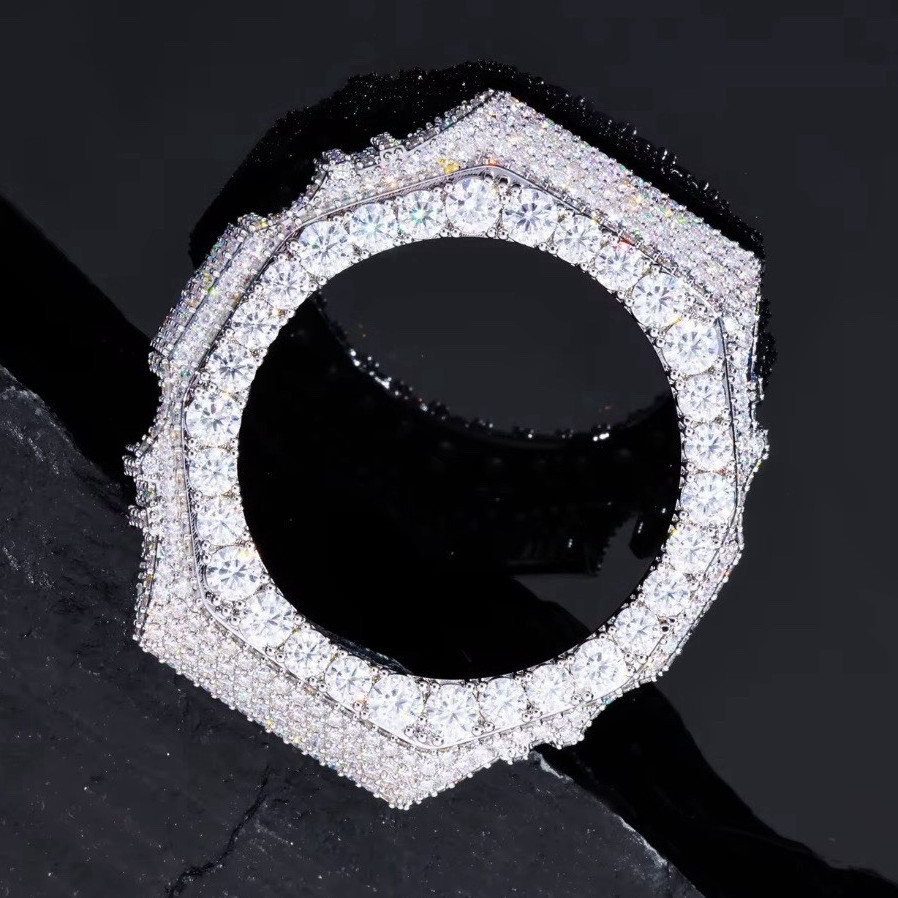 Certified VVS1 Moissanite Diamond Watch Bezel for Casio GA-2100