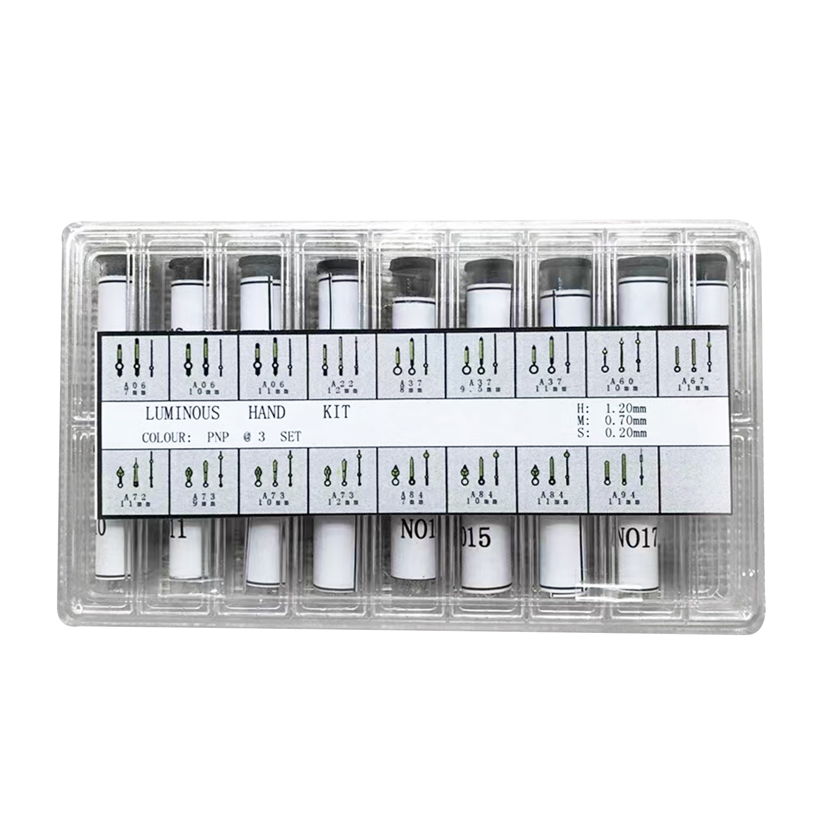 Luminous Watch Hands Pins 1.2/0.7/0.2mm Hole Assortment for Watchmaker Repairing