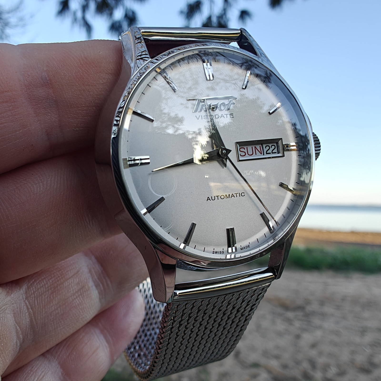 Tissot Visodate Heritage Automatic – White Dial – Skeleton Back – With Box