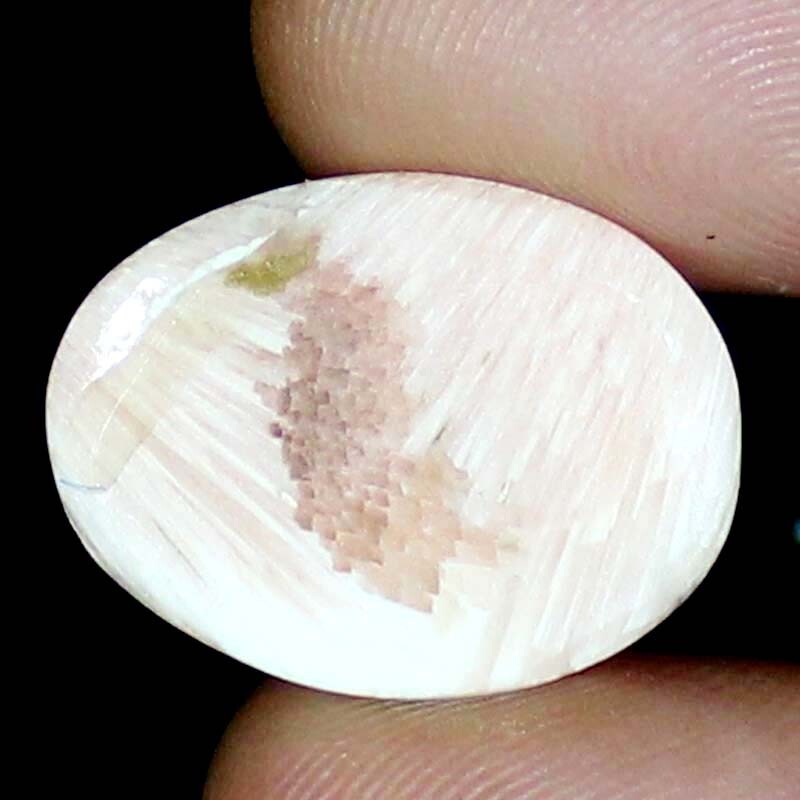 100%Natural Pink SCOLECITE OVAL Shape Cabochon Loose Gemstone 18X24X4mm 13.45CT