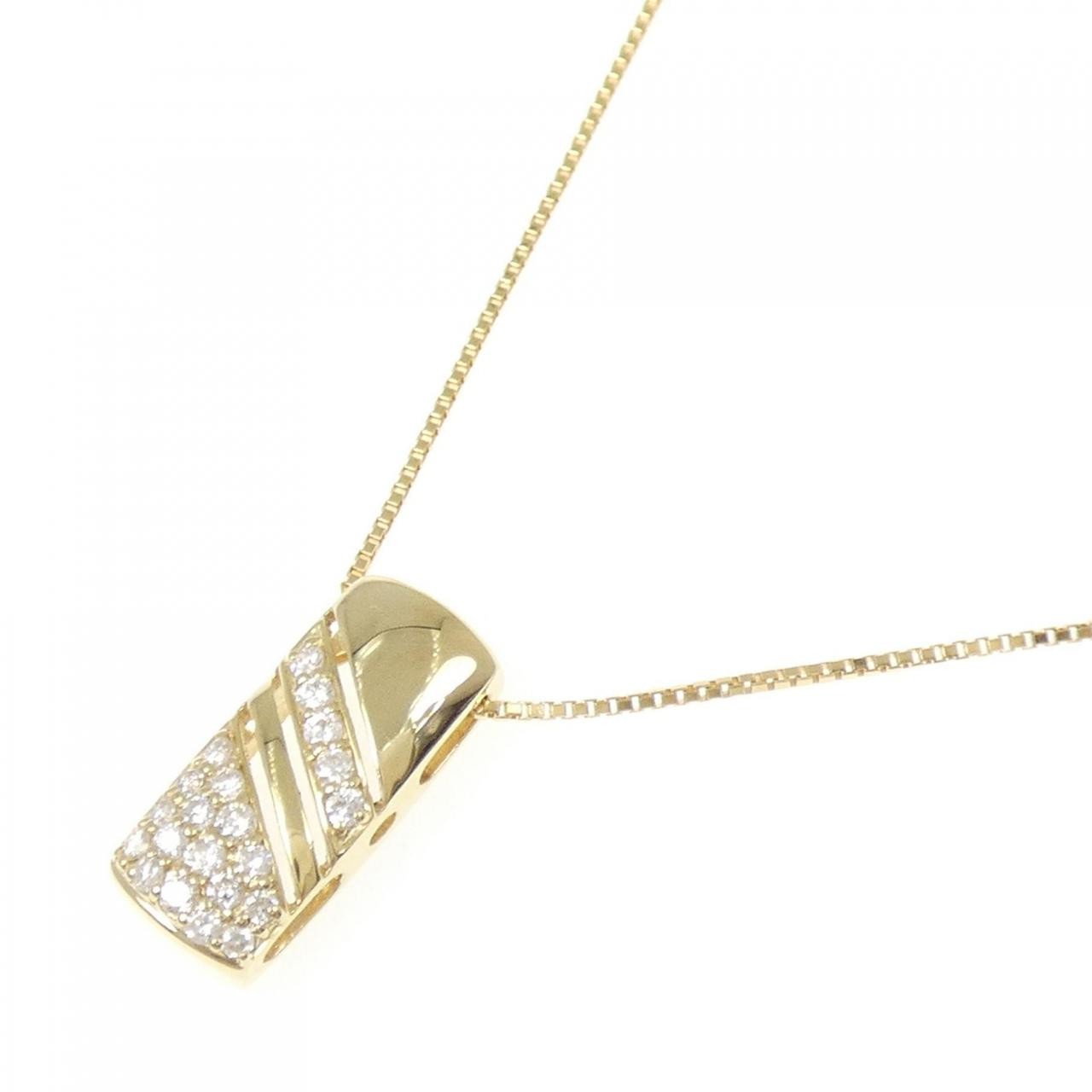 Authentic 18K Yellow Gold Diamond Necklace 0.25CT #230-000-388-6693