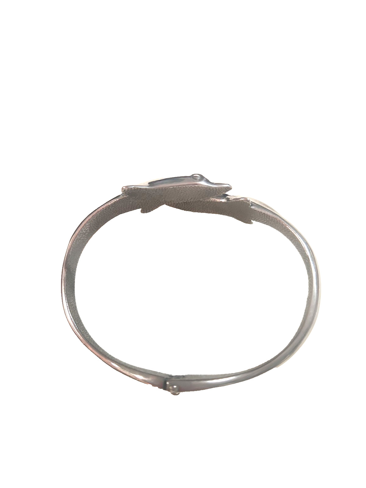 Sterling silver dolphin hinged bangle bracelet marked 925 sea life beach 46 Gram