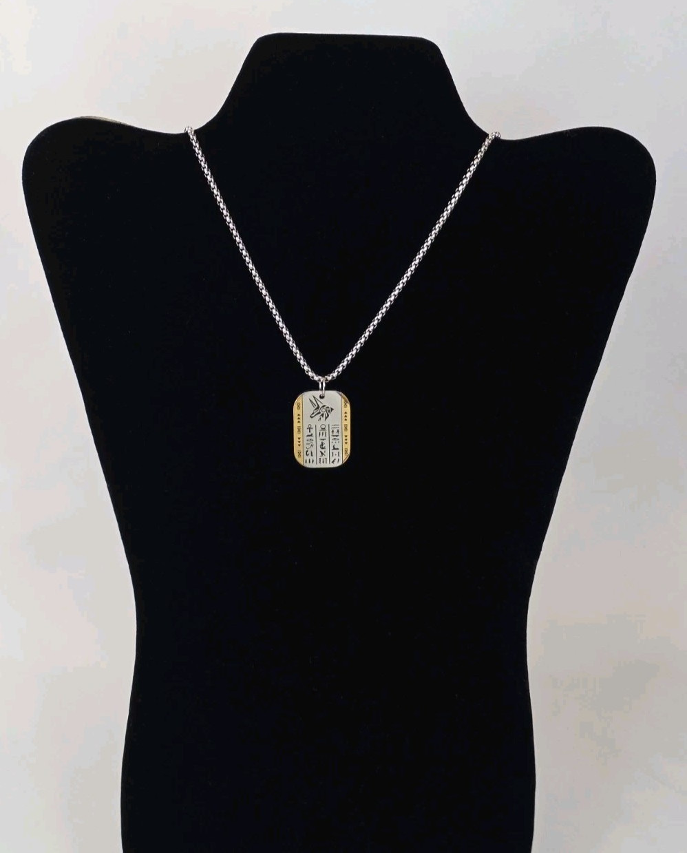 Egyptian God of Death Necklace, Ancient Egyptian Gods Necklace Anubis 2 Tone
