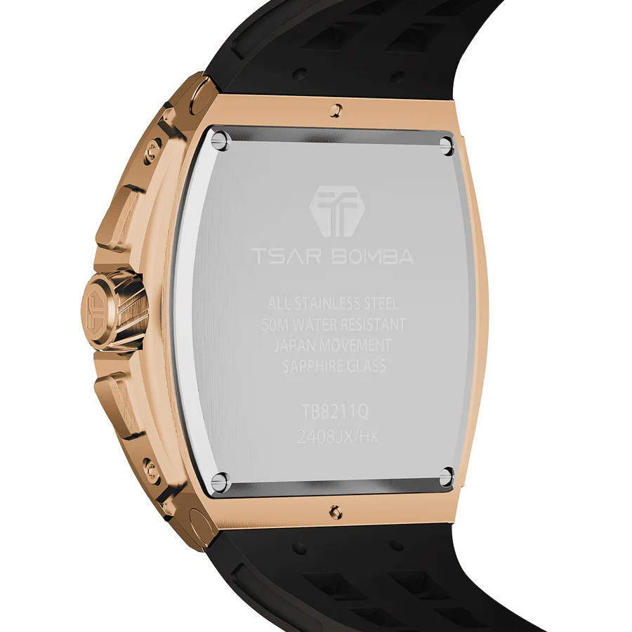 Tsar Bomba TB8211Q-05 Elemental Quartz Rose Gold Blue Dial