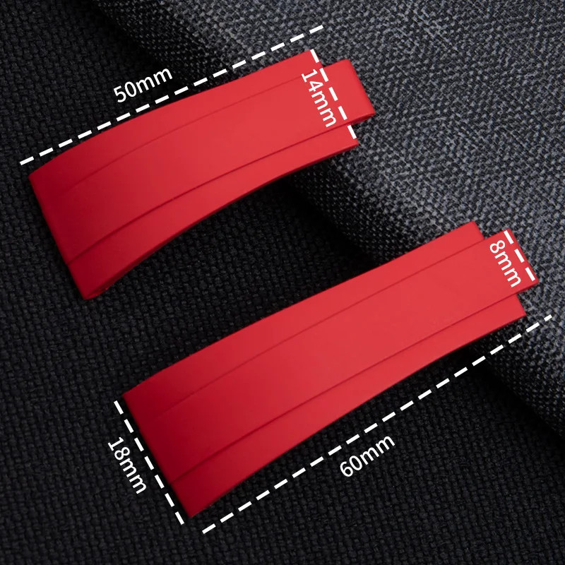 For Rolex Yacht Master 37mm 268655 FKM Fluoro Rubber Watch Band Strap 18mm