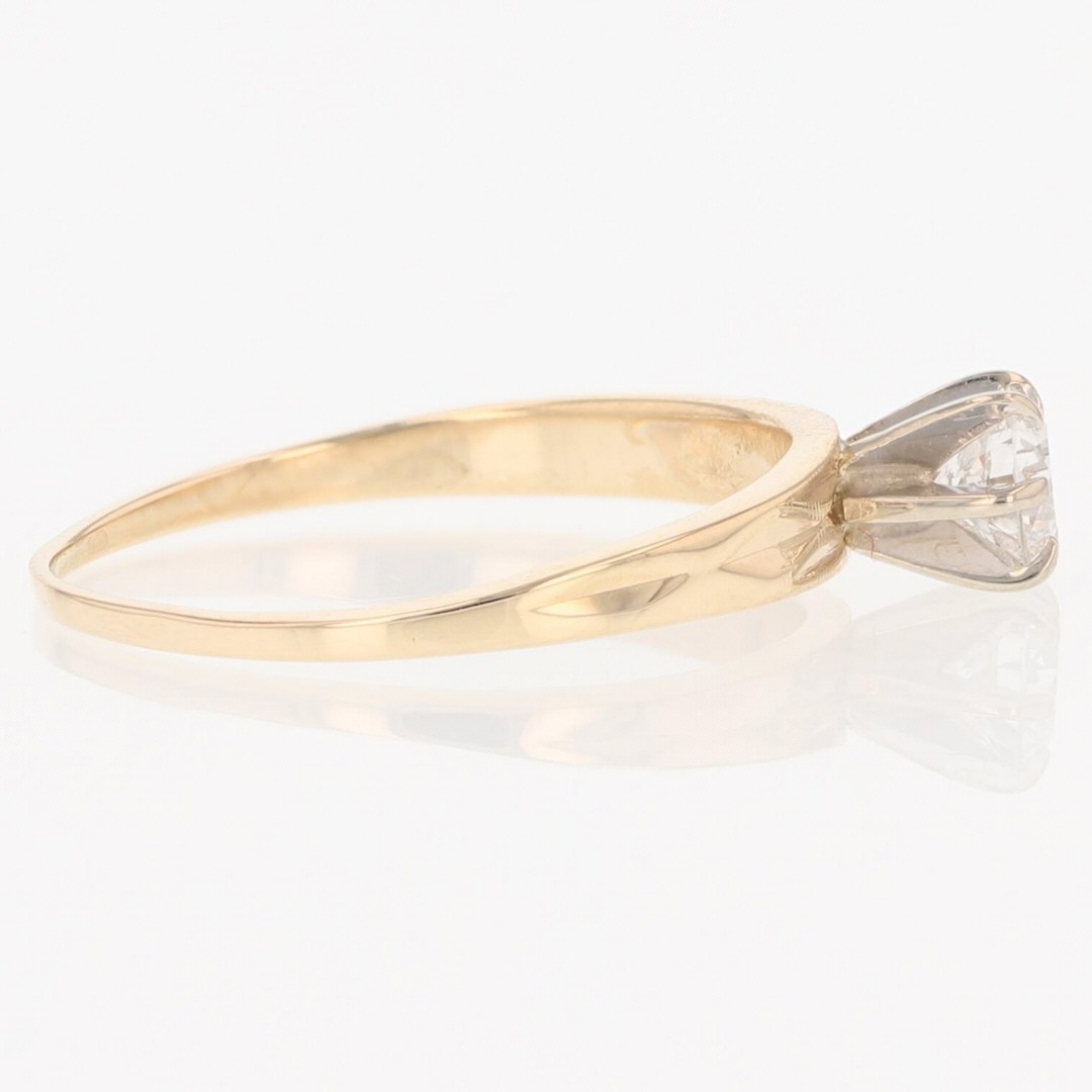 .31ct Round Diamond Solitaire Textured Engagement Ring 14k Yellow Gold Size 7