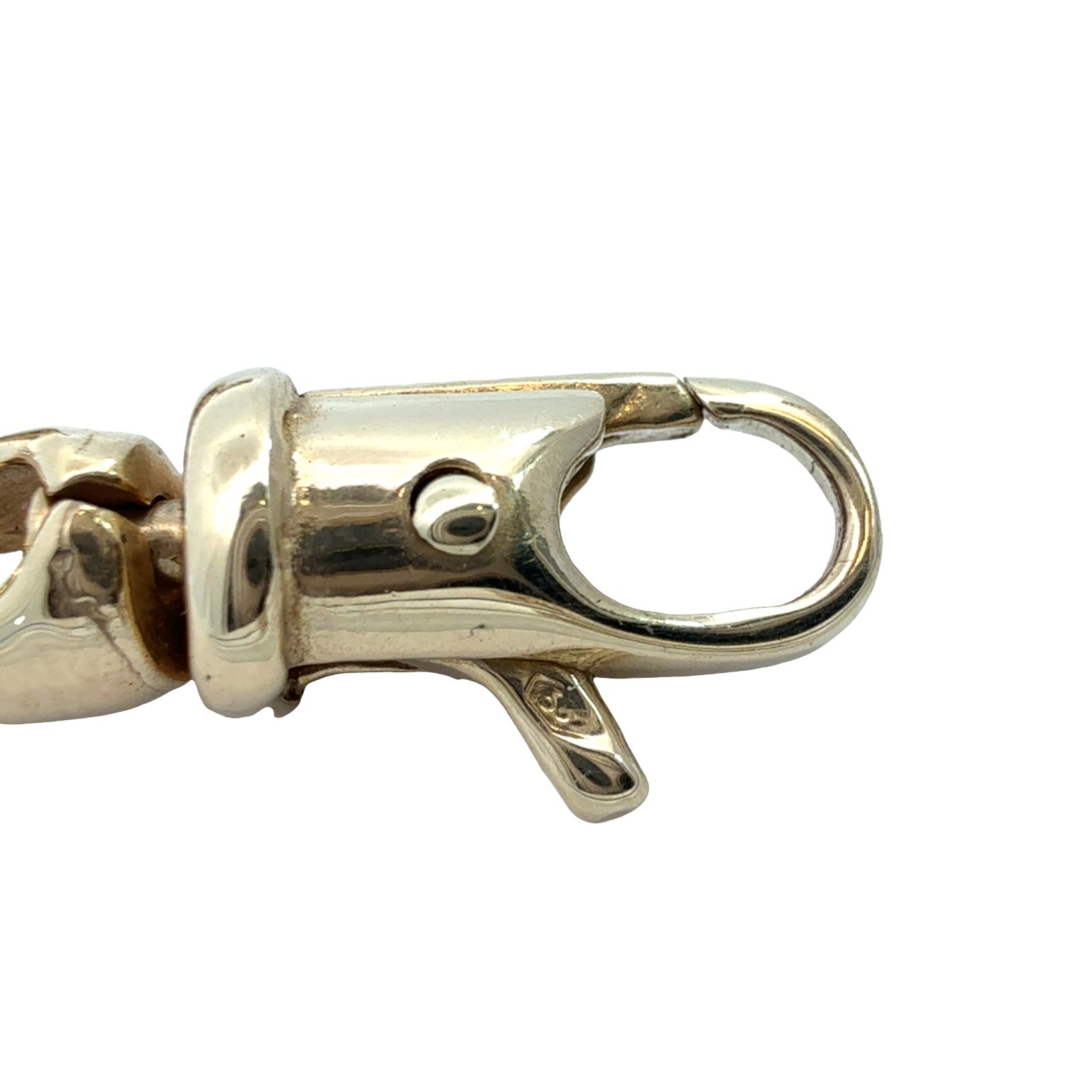 14k Two-Tone Yellow Gold Double Square Link Chain Bracelet 8.25″