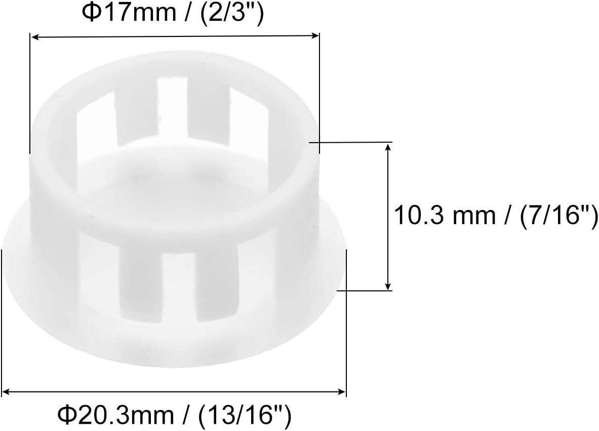 32PCS 17mm White Nylon Plastic Hole Plugs, Flush Type Panel Hole Plugs Insert…