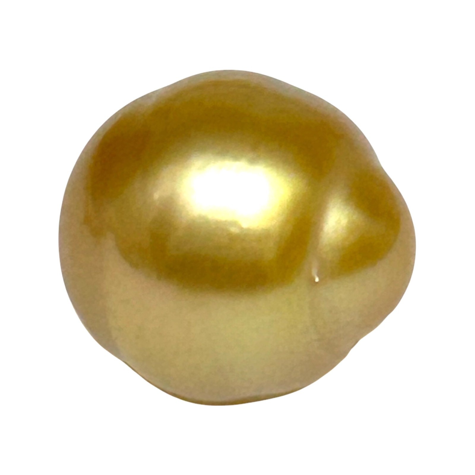 Giant 20.5 Carat 14 x 15.2mm Deep Gold Baroque Philippines South Sea Pearl Loose