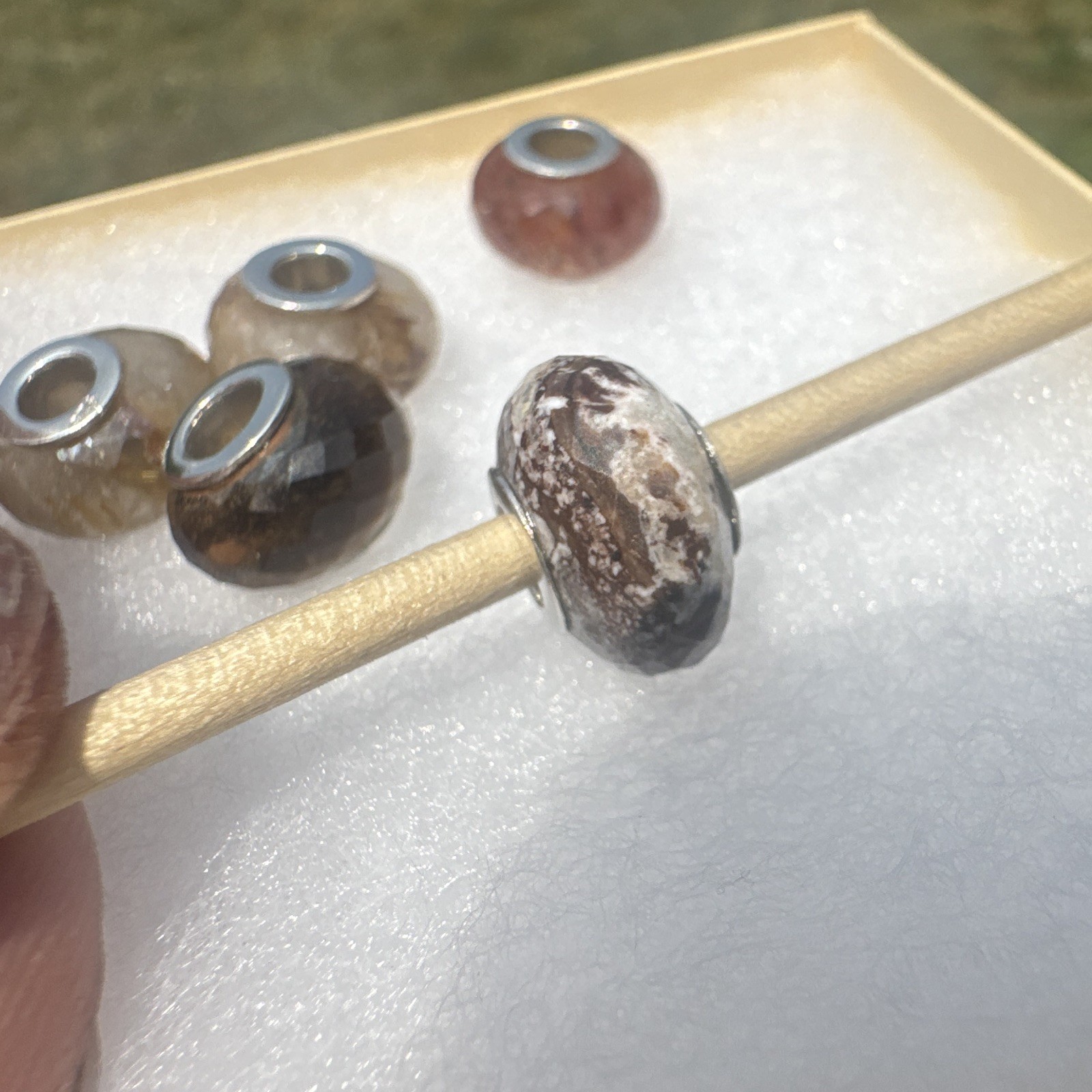 Artisan made semi precious gemstone charms-will fit all chains. Sterling silver.
