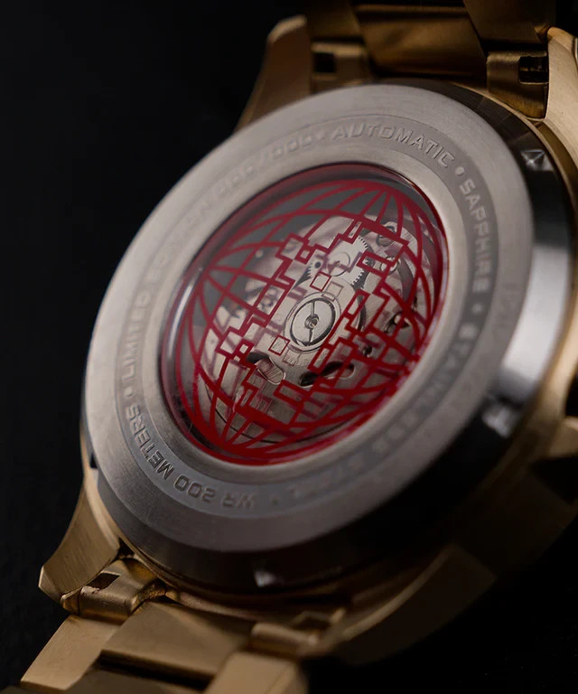 Nubeo Space Invaders Watch for Men Goldtone Limited Edition #81/150