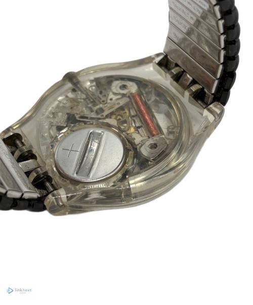 Swatch GK166 Men’s Analog Watch Transparent Case Black Dial