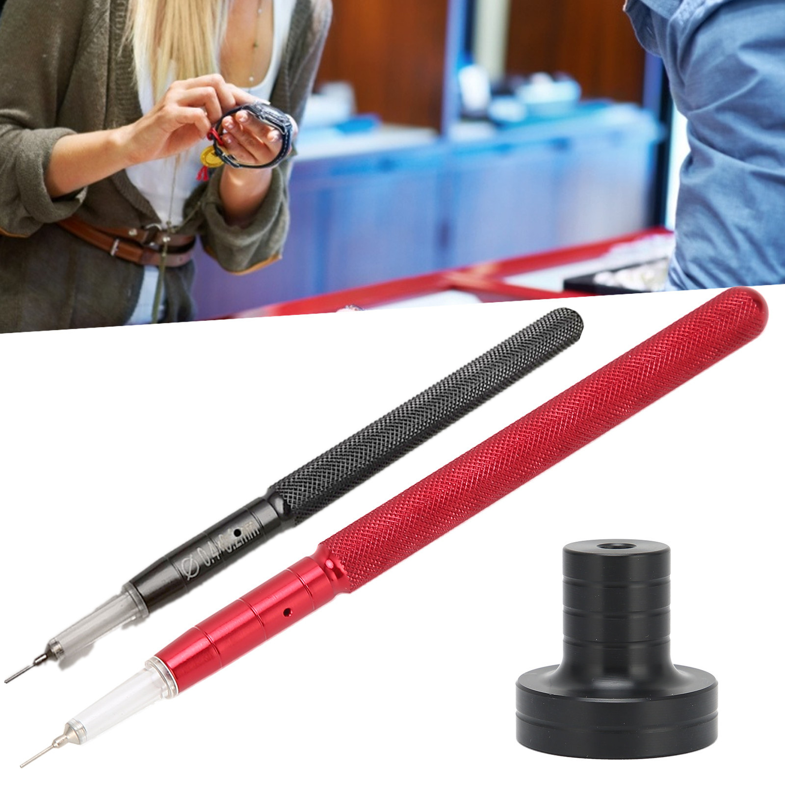 Alloy Watch Oiler Pen Lubricant Oil Needle Pen Base Set Watchmaker Repair Tool