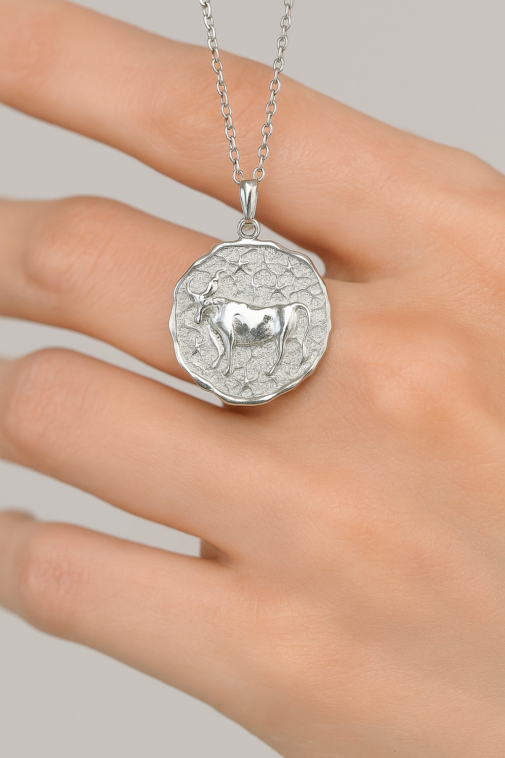 Zodiac Bull Coin Pendant Silver 925 / 9K / 10K Gold – Pendant Only, No Chain