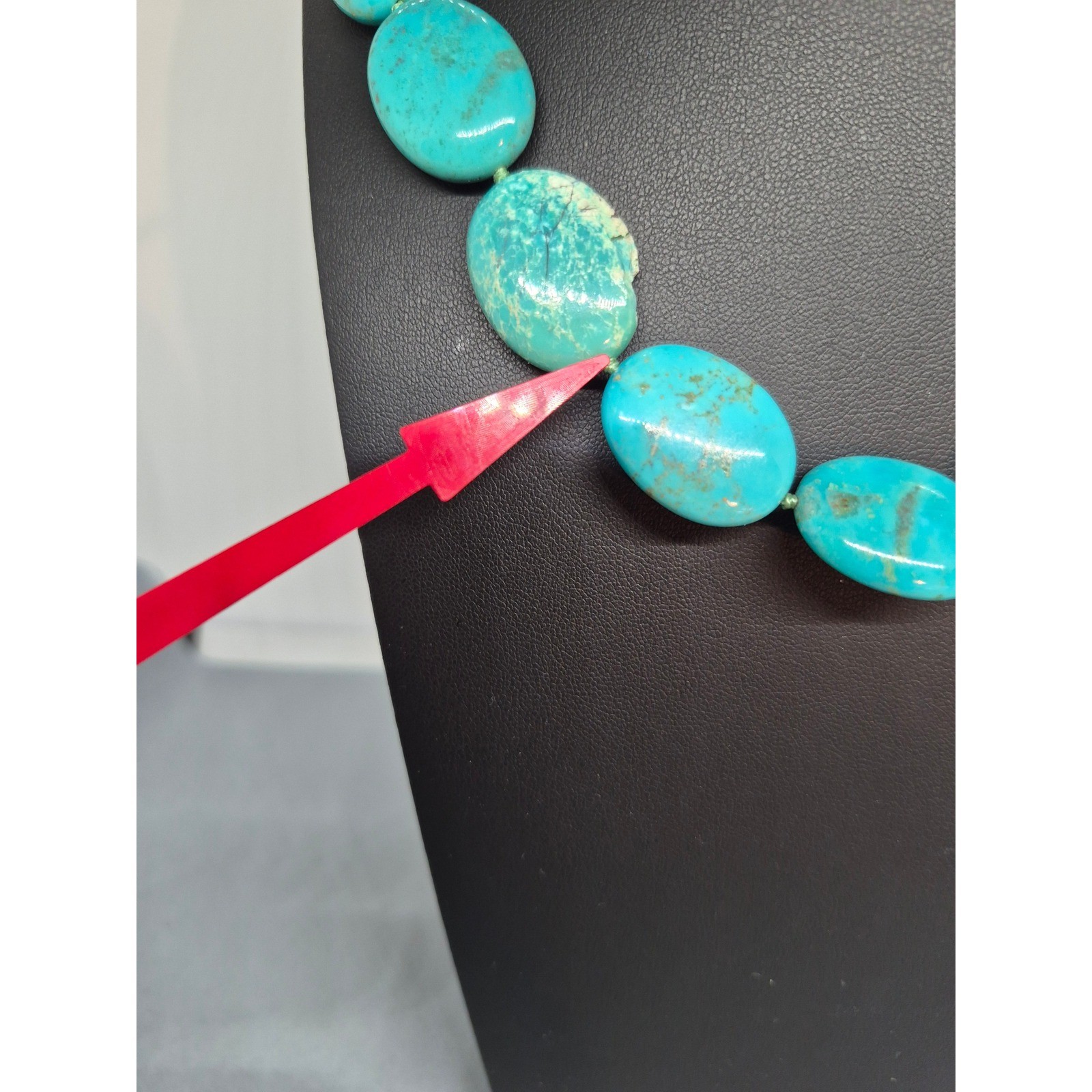 Vintage Turquoise Nugget Necklace Blue Green Toggle Clasp Statement Jewelry