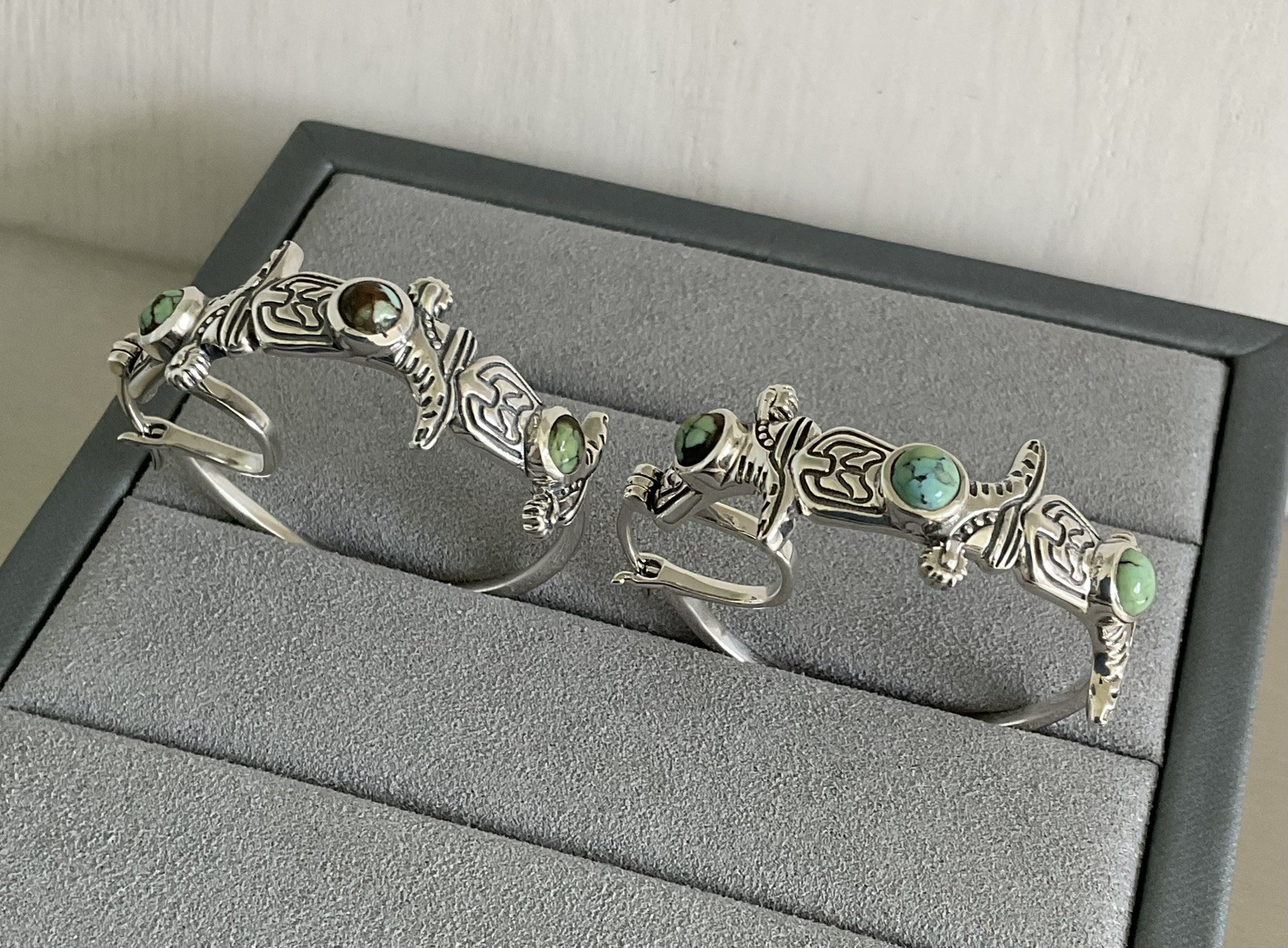 Triple Cowgirl Boot & 2.0 CTW Turquoise 1.25″ Hoop Earrings 925 Sterling Silver