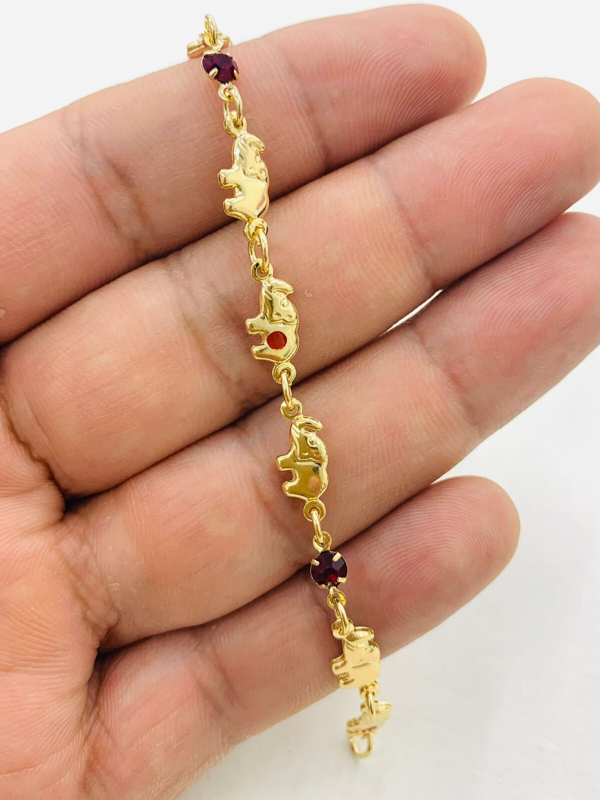 Baby Bracelet Elephant for Good Luck & Protection 6″ in Gold F/ Pulsera de Ninos